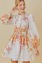 Load image into Gallery viewer, The Paige Floral Puff Sleeve Belted Mini Dress