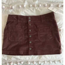 Load image into Gallery viewer, RESALE - NWT Free People Joanie Corduroy Button Chocolate Mini Mid Rise Skirt 29 8