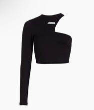 Load image into Gallery viewer, Susana Monaco Long Sleeve One Shoulder Cropped Top