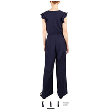 Load image into Gallery viewer, RESALE - Julia Jordan Navy Jumpsuit Ruffle Sleeve - 8 NWOT