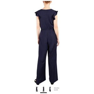 RESALE - Julia Jordan Navy Jumpsuit Ruffle Sleeve - 8 NWOT