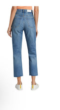 Load image into Gallery viewer, Re/Done 70&#39;s Straight Sanded Blue Raw Hem Jeans