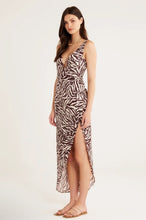 Load image into Gallery viewer, Rumer Cyrus Maxi Zebra Brown Print Underwire Maxi Dress