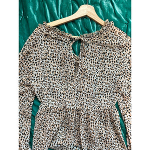 RESALE - River Island Animal Print Blouse Balloon Sleeve sz US6 M Nordstrom ASOS NWOT