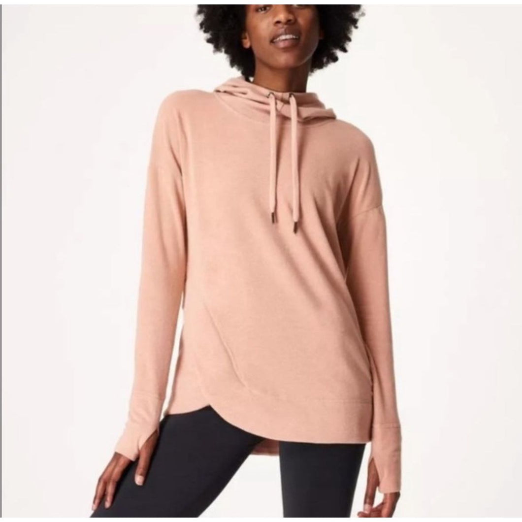 Sweaty Betty Escape Luxe Fleece Hoody Misty Rose Pink