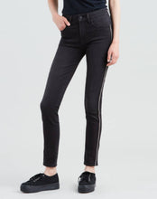 Load image into Gallery viewer, Levi’s 721 High Rise Bling Side Black Skinny Jeans