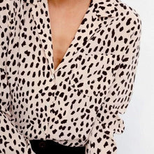 Load image into Gallery viewer, RESALE Rails Rebel Blush Black Spotted 100% Silk Button Up Top Size