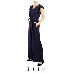 RESALE - Julia Jordan Navy Jumpsuit Ruffle Sleeve - 8 NWOT