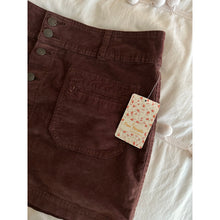 Load image into Gallery viewer, RESALE - NWT Free People Joanie Corduroy Button Chocolate Mini Mid Rise Skirt 29 8