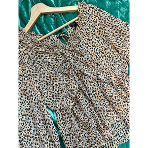 RESALE - River Island Animal Print Blouse Balloon Sleeve sz US6 M Nordstrom ASOS NWOT