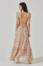 Load image into Gallery viewer, ASTR The Label Primrose Floral Strappy Back Maxi Peach Dress