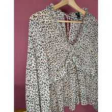 Load image into Gallery viewer, RESALE - River Island Animal Print Blouse Balloon Sleeve sz US6 M Nordstrom ASOS NWOT