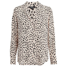 Load image into Gallery viewer, RESALE Rails Rebel Blush Black Spotted 100% Silk Button Up Top Size