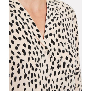 RESALE Rails Rebel Blush Black Spotted 100% Silk Button Up Top Size