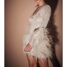 Load image into Gallery viewer, The Shiva Feather Sequin Dress