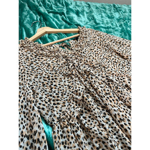 RESALE - River Island Animal Print Blouse Balloon Sleeve sz US6 M Nordstrom ASOS NWOT