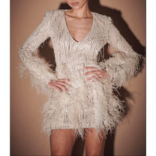 Load image into Gallery viewer, The Shiva Feather Sequin Dress