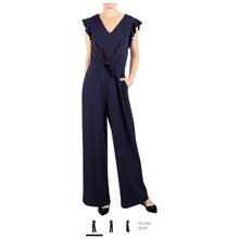 Load image into Gallery viewer, RESALE - Julia Jordan Navy Jumpsuit Ruffle Sleeve - 8 NWOT