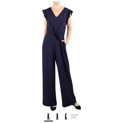 RESALE - Julia Jordan Navy Jumpsuit Ruffle Sleeve - 8 NWOT