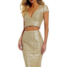 Load image into Gallery viewer, Dress the Population Cara Sequin Crop Top