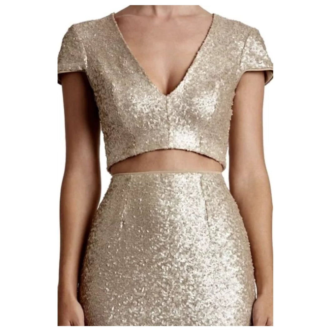 Dress the Population Cara Sequin Crop Top