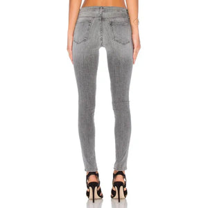 FRAME Le Skinny de Jeanne Chambers Grey Low Rise Skinny Jeans