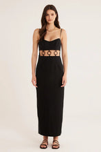 Load image into Gallery viewer, Rumer Bridget Black Ring Cutout Linen Maxi Dress