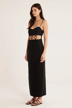 Load image into Gallery viewer, Rumer Bridget Black Ring Cutout Linen Maxi Dress