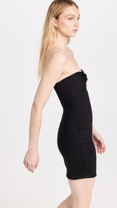 Susana Monaco Twist Front Tube Black Mini Dress