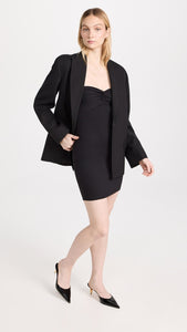 Susana Monaco Twist Front Tube Black Mini Dress