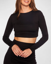 Load image into Gallery viewer, Susana Monaco Ruched Side Jersey Long Sleeve Crop Top