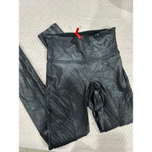 Load image into Gallery viewer, RESALE - Spanx Black Faux Leather Moto Leggings Petite Small