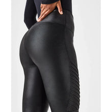 Load image into Gallery viewer, RESALE - Spanx Black Faux Leather Moto Leggings Petite Small