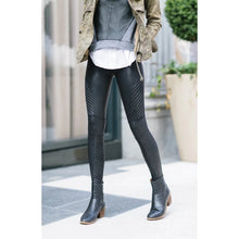 Load image into Gallery viewer, RESALE - Spanx Black Faux Leather Moto Leggings Petite Small