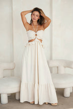 Load image into Gallery viewer, Cut-Out Ruffled Maxi Halter Dress