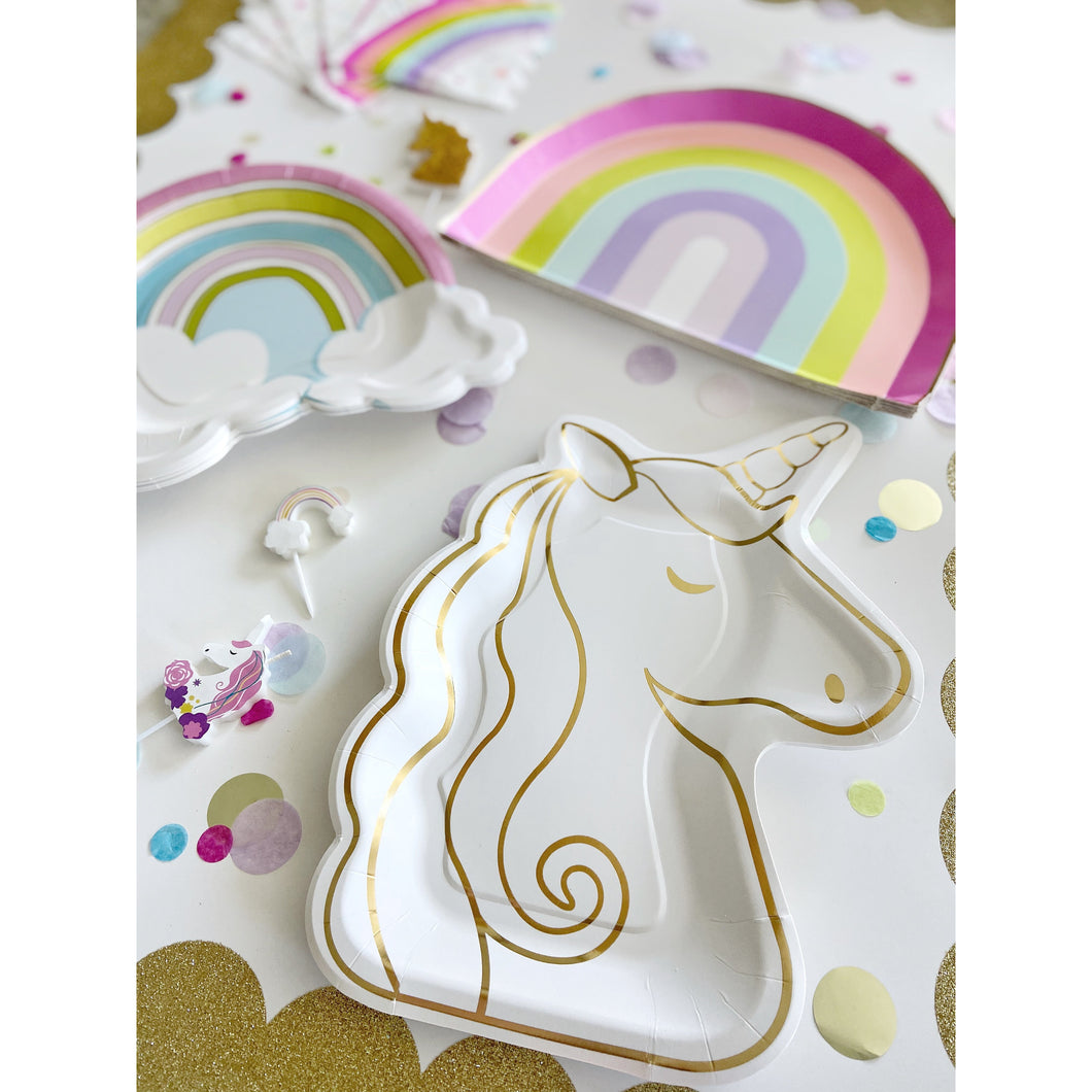 Golden Unicorn Dessert Plates