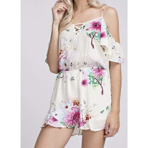 The Ivory Cold Shoulder Romper