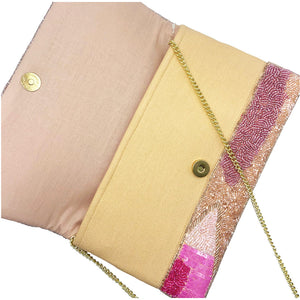 Pink Waves Clutch Handbag