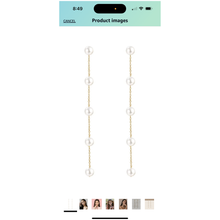 Load image into Gallery viewer, Pearl Drop Threader Earrings