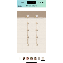 Load image into Gallery viewer, Pearl Drop Threader Earrings