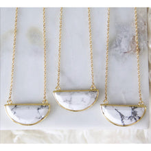 Load image into Gallery viewer, The Half Moon White Turquoise Necklace