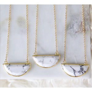 The Half Moon White Turquoise Necklace