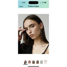 Load image into Gallery viewer, Pearl Drop Threader Earrings