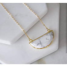 Load image into Gallery viewer, The Half Moon White Turquoise Necklace