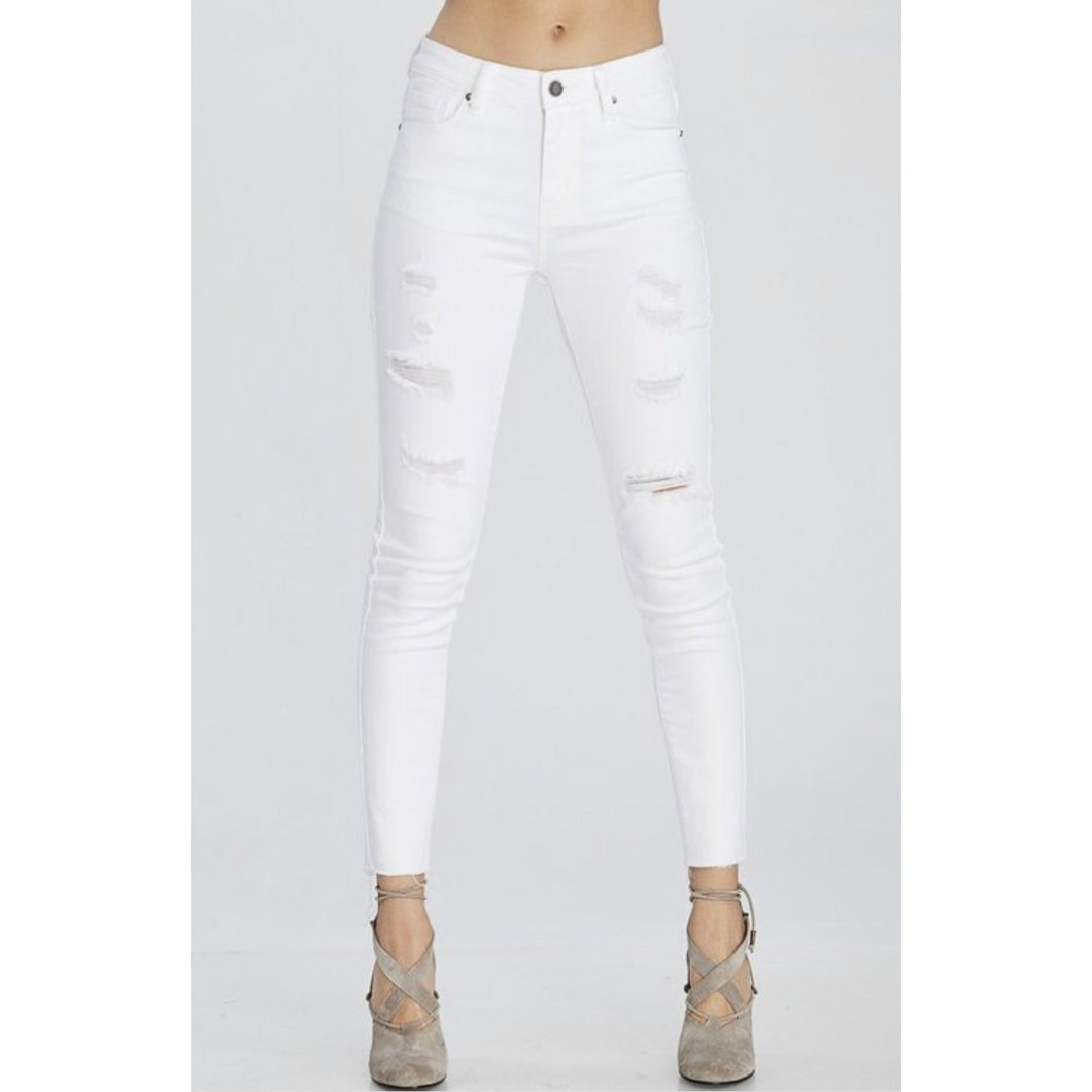 The Ultimate White Mid-Rise Skinny Jeans