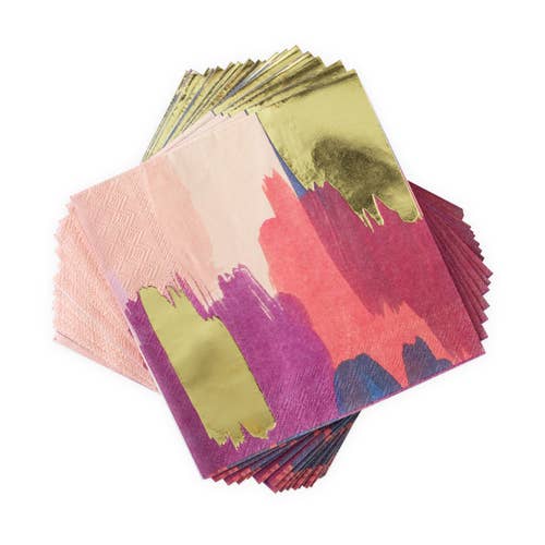 Watercolor Gold Dinner Napkins